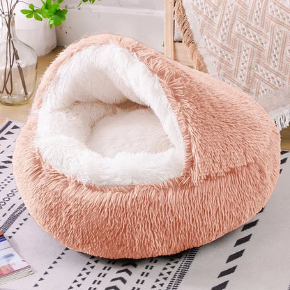 winter dog Plush Round Bed Pet Mattress Warm Soft Comfortable Basket Cat Dog Sleeping Bag Nest for Small Dogs Medium dogs cat