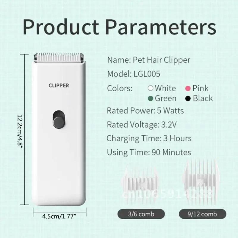 Electric Pet Dog Hair Trimmer, Hair Cutting Machine Rechargeable, Grooming Remover, Haircut, Cat