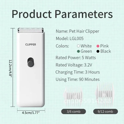 Electric Pet Dog Hair Trimmer, Hair Cutting Machine Rechargeable, Grooming Remover, Haircut, Cat