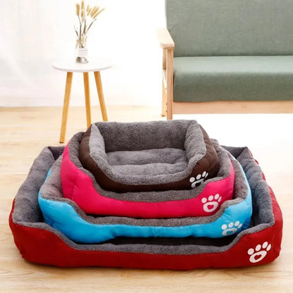 Large Winter Dog Bed Square Plush Cat Nest Kennel All Season Washable Dog Sofa Waterproof Mattress Cat Bed for Medium Dogs