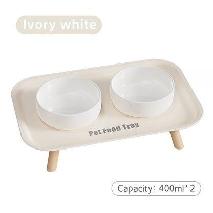 Pet Ceramic Bowl Double-Way Anti-Splash Anti-Flip Cat Dish Neck Protection Dog Bowl Water Bowl Prevent Spill Dog Feeder