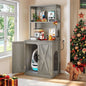 Large Hidden Litter Box Furniture with Shelves and Charging Station, Wooden Enclosure for Self-Cleaning Litter Boxes, Grey