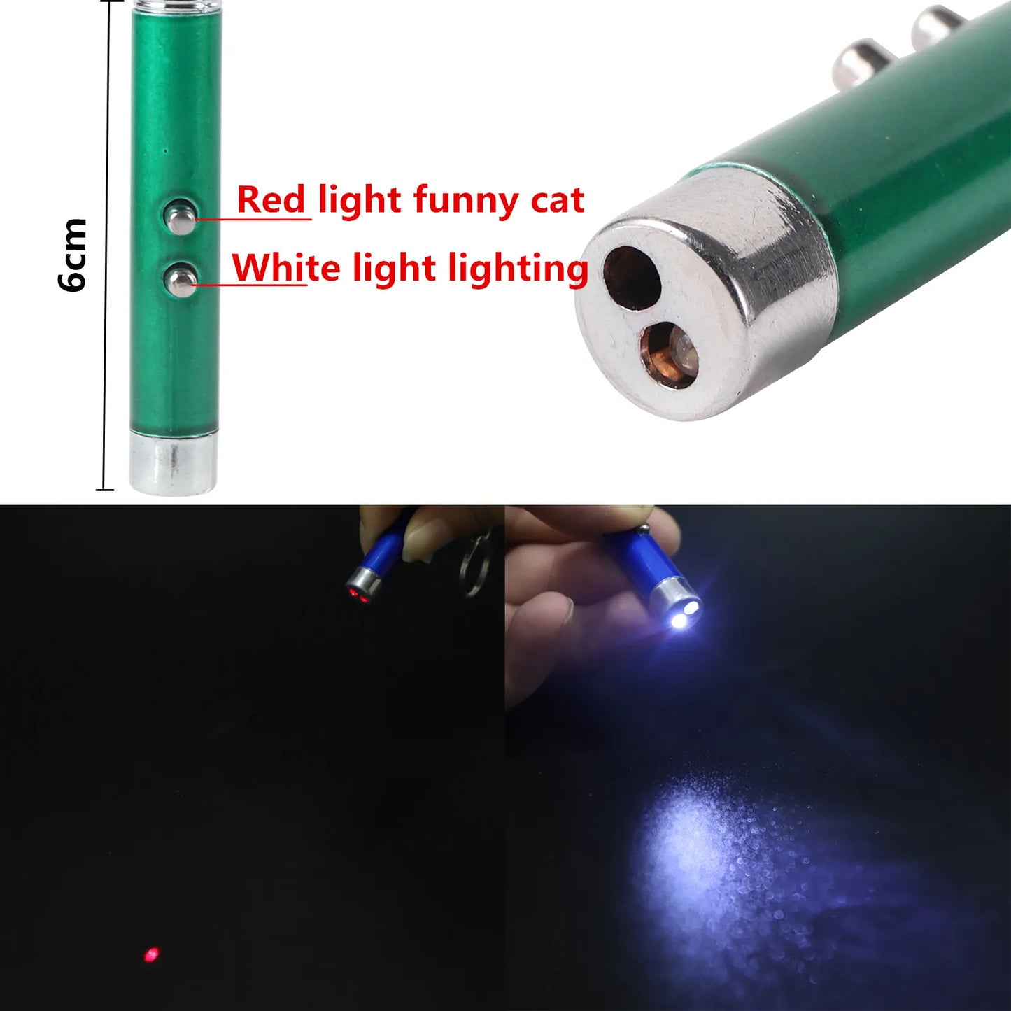 2pcs Laser Pointer Interactive Cat Toy Indoor Cat Fun Stick UV Flashlight LED Keychain Kitten Pet Training Play