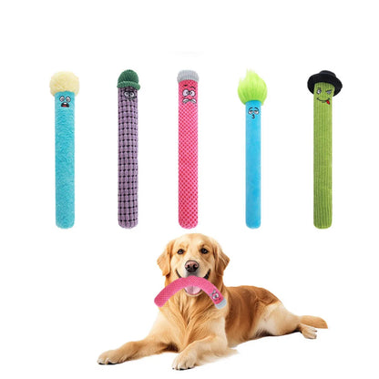 Long Strip Monster Plush Dog Toy - Colorful Funny Squeaky Chew Toy, Bite-Resistant Interactive Pet Toy to Relieve Boredom,