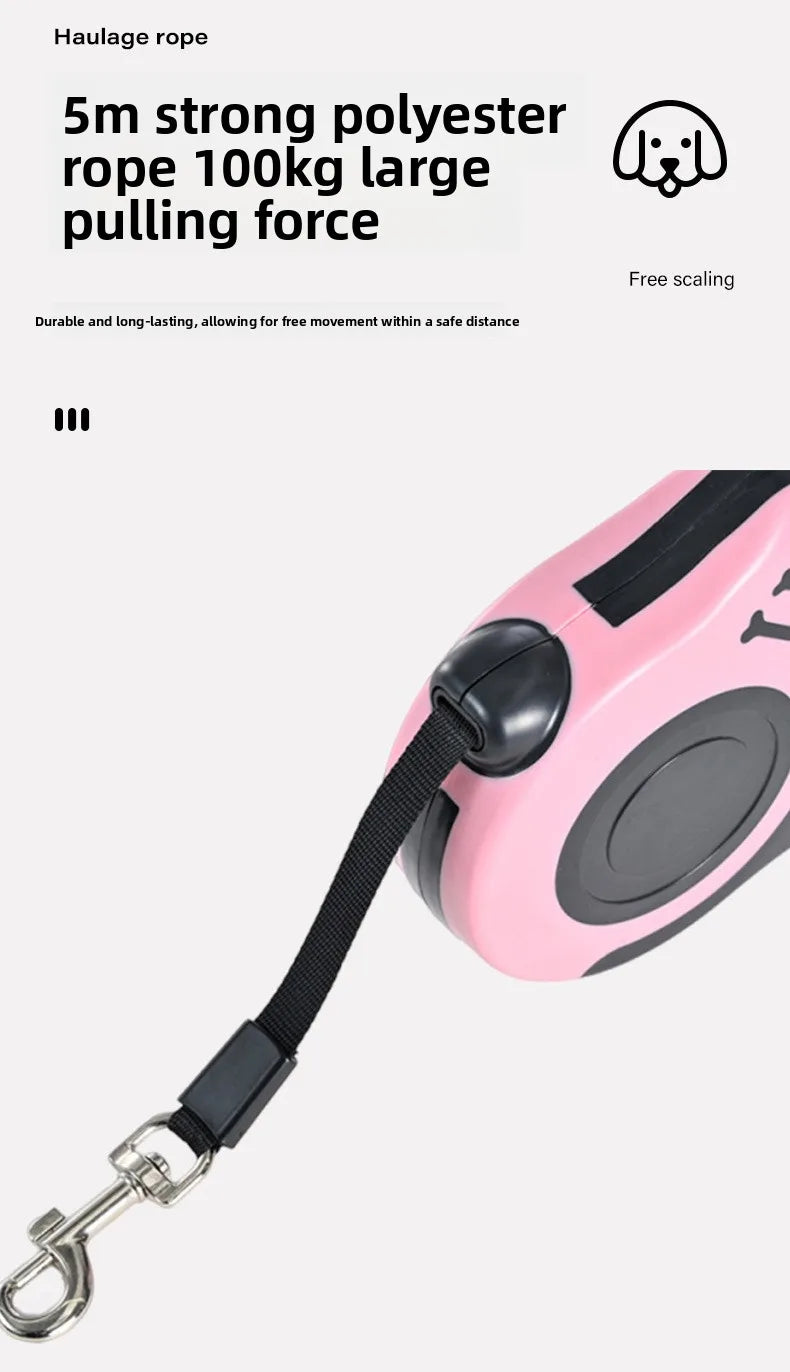 Pet Supplies Button Automatic Telescopic Leash, Super Strong Pulling Force Dog Walking Leash, Explosion-proof Dog Flushing Leash