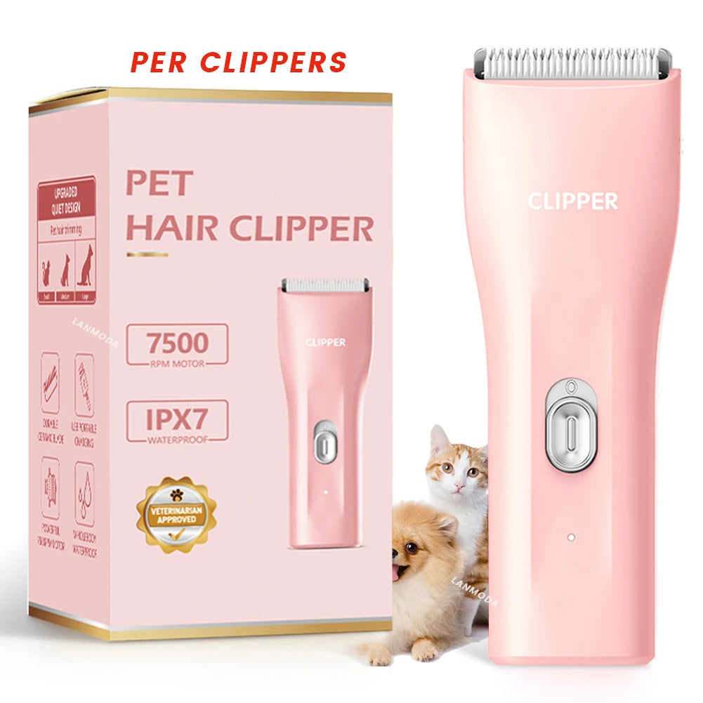 Small Dog Hair Clipper Electric Grooming Trimmer for Pets USB Rechargeable Cat Shaver Animals Haircut Machine waterproof