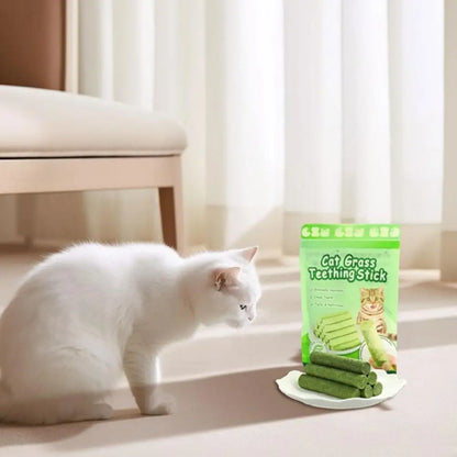 5PCS Cat Grass Teeth Grinding Stick Pet Snacks Hairball Removal Molars Ready To Eat Cat Baby Cat Teeth Cleaning Sticks