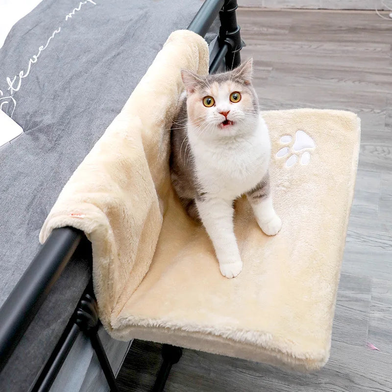 Hanging Cat Bed Hammock Luxury Radiator Bed Warm Fleece Basket Pet Metal Iron Frame Sleeping Bed for Cats