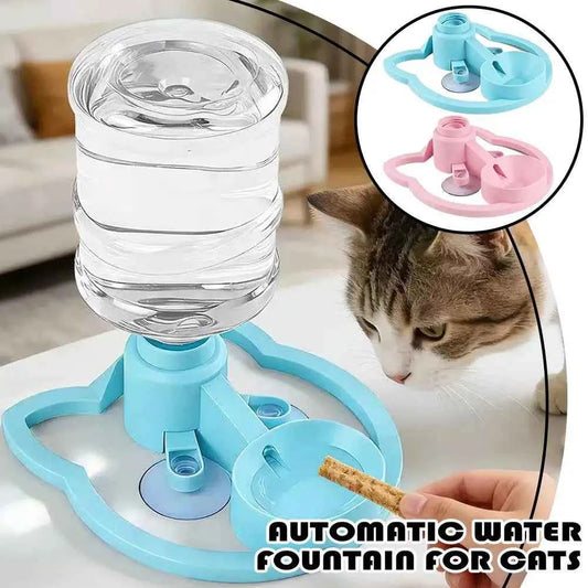 Premium Gravity Pet Water Dispenser, No Filter No Electricity, with Feeding Station Leak-Proof Water Bowl for Cats & Small Dogs