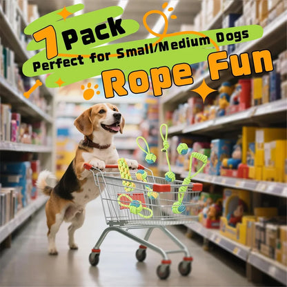 [1/7 Pack] Dog Tug Rope Toys, Strong Durable Chew Toys for Aggressive Chewers, Interactive Fetch Toys for All Size Dogs