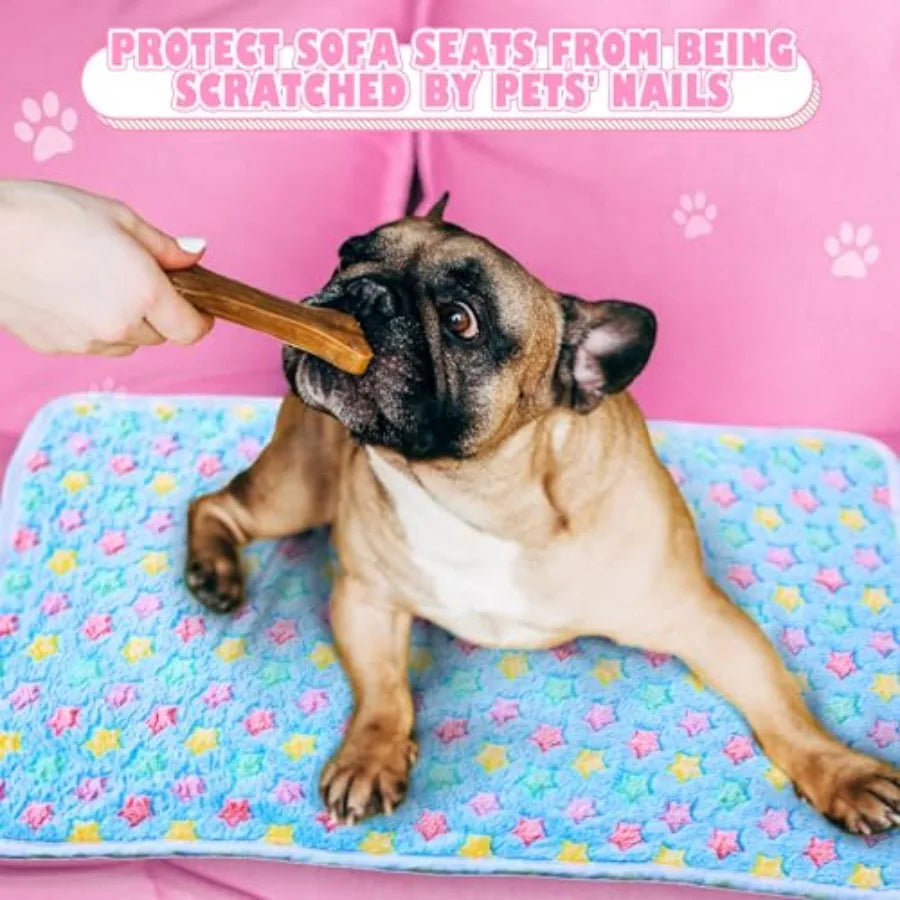 18 Pcs Fleece Pet Blanket Soft Warm Sleep Mat Fluffy Puppy Supplies Paw Bone Star Elephant Dot Heart Print Design Bed Blankets