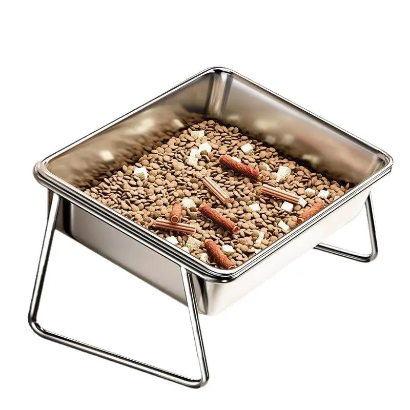 Cat Bowl Cat Food Bowl Stainless Steel Double Bowl Anti-Tip Pet Bowl Cat Eating Bowl Drinking Bowl Grain Bowl Dog Bowl