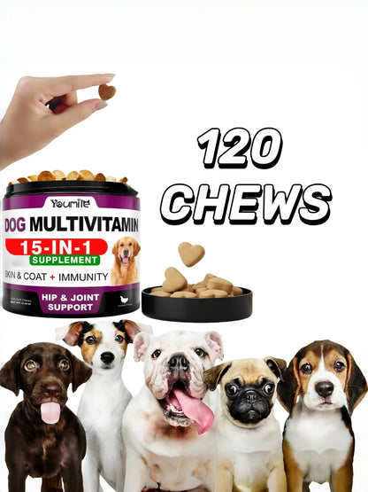 【15in1】Multivitamin for dogs  - Improve hair loss, digestion and immune support - Dog paw yeast treatment