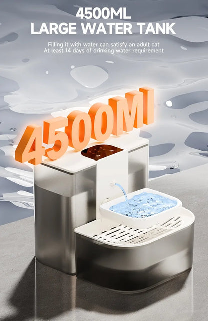 4.5L Smart Dump Pet Water Dispenser Remote Control Automatic Wireless Water Drinker Cat Water Feeder Kitten Heating Fountain