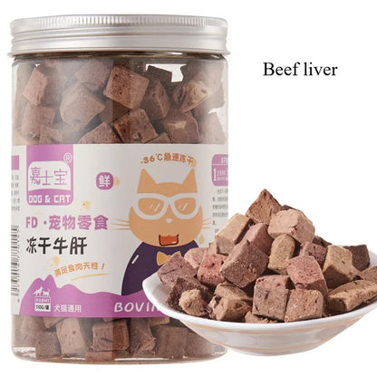 Pet Snacks Dried Chicken Breast Dog Snacks meat snacks pet Supplement Nutrition Chicken cubes Salmon Beef liver Duck meat cubes