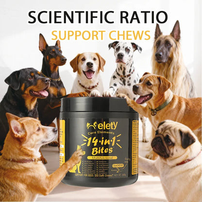 14-in-1 Dog Multivitamin Supplement with Glucosamine & Probiotics - Hip & Joint Support, Digestive Health, Immune Support, Heart