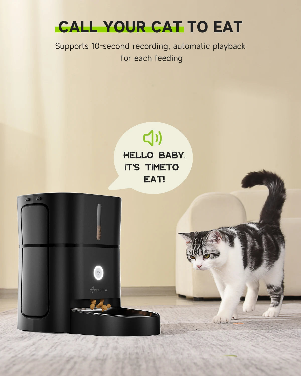 APETDOLA Automatic Cat Feeder Pet Smart Cat Food Dispenser Remote Control WiFi Button Timed Feeders For Cats Dog Accessories