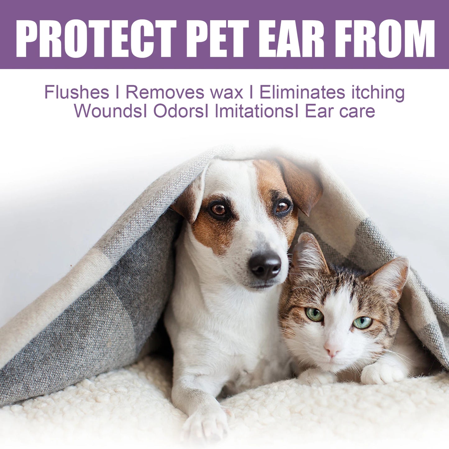 YEGBONG 100ml Hypoallergenic Pet Ear Cleaning Solution Gentle Non Irritating Vet Recommended Cleansing for Dog Cat Sensitive Ear