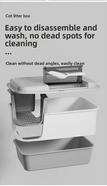 Cat Litter Box Self Cleaning Extra Large Closed Odor Control Anti Splash Corridor Style Covered Cat Toilet  Arenero Autolimpieza