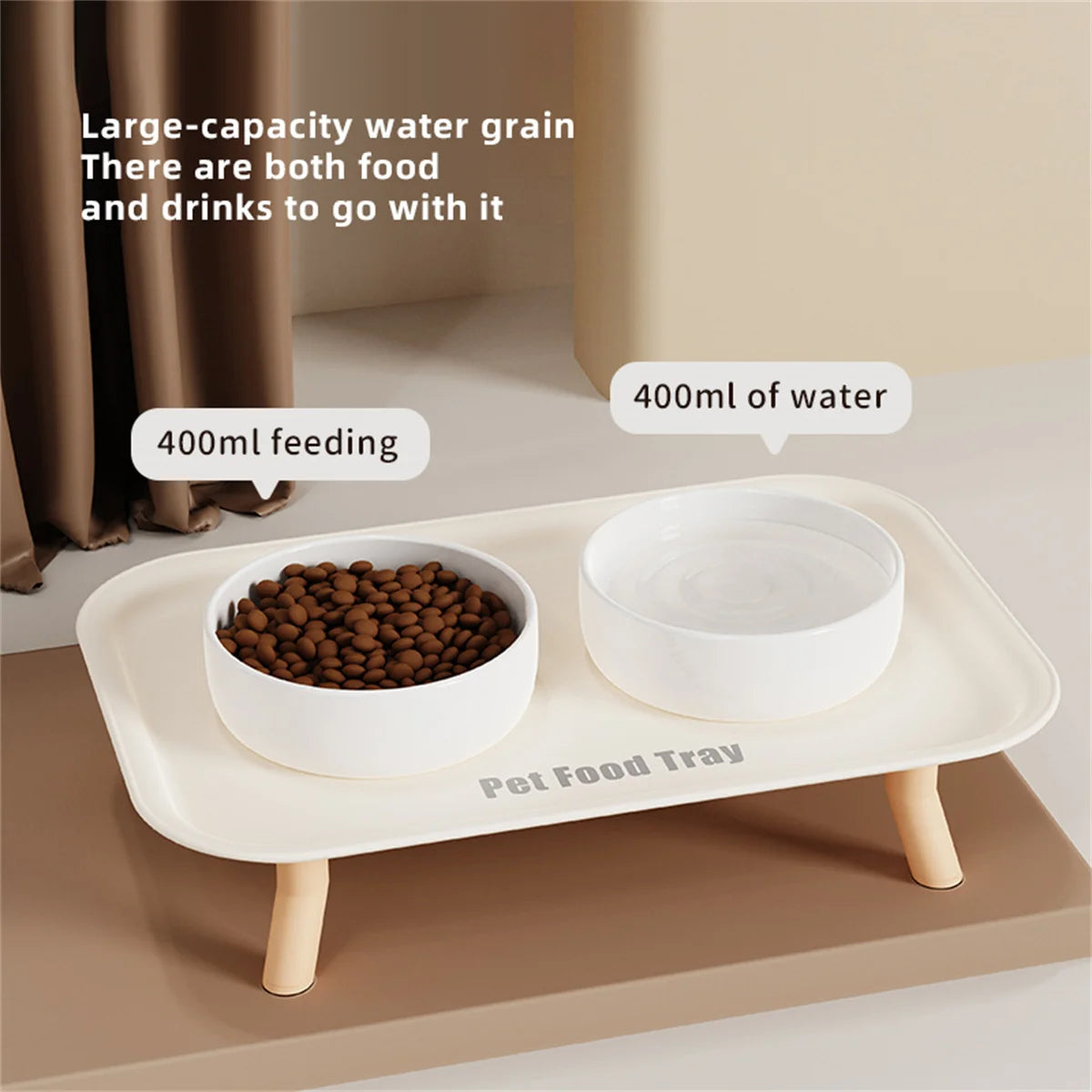 Pet Ceramic Bowl Double-Way Anti-Splash Anti-Flip Cat Dish Neck Protection Dog Bowl Water Bowl Prevent Spill Dog Feeder