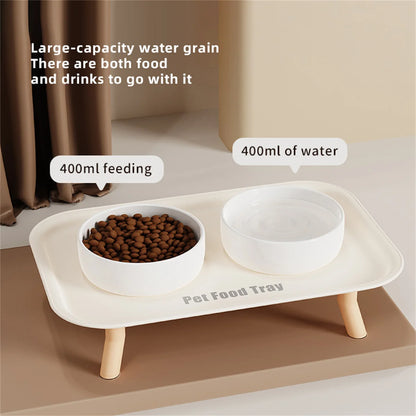 Pet Ceramic Bowl Double-Way Anti-Splash Anti-Flip Cat Dish Neck Protection Dog Bowl Water Bowl Prevent Spill Dog Feeder