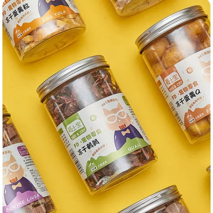 Pet Snacks canned freeze-dried chicken duck beef three texts cod quail eggs yellow eggs cats and dogs freeze-dried