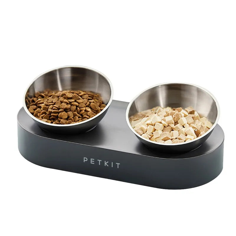 PETKIT Stainless Steel Pet Adjustable Feeding Bowl Double Feeder Bowls Water Cup Cat dog Drinking Bowls for pets feeding