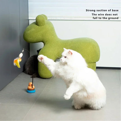Simulation Capybara Cat Toys Interactive Bird with Bell Cat Stick Toy for Kitten Playing Teaser Wand Toy Pet Cats Supplies