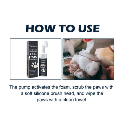 Pet Paw Foam Cleaner No-Rinse Dry Shampoo Foam with Brush for Dog Cat Foot Pad Care Agent Dirt Mud Removal Paw Cleanser 100ml
