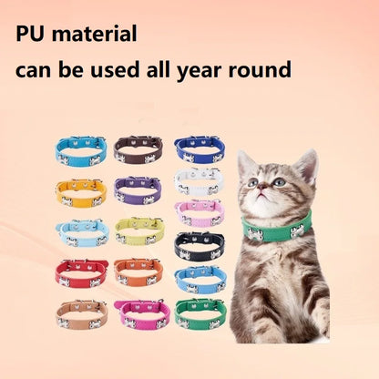 New Bone Leather Durable Pet Dog Collars Puppy Pug Collars for Small Large Dog Puppy Neck Collar GXQ13