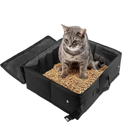 Portable Folding Travel Pet Litter Box Dog Toilet Tray Folding Cat Litter Potty Waterproof Outdoor Foldable Cat Litter Box