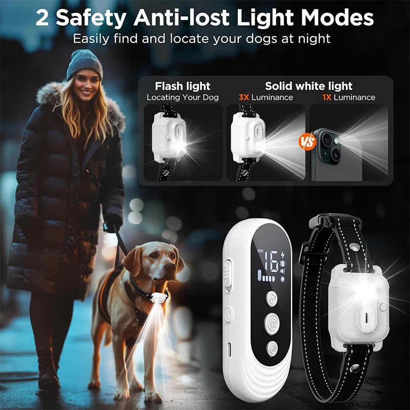 Pet Dog Training Collar 3300ft with IP67 Waterproof Shock Vibration Sound Functions for Behavior Correction Remote controlled