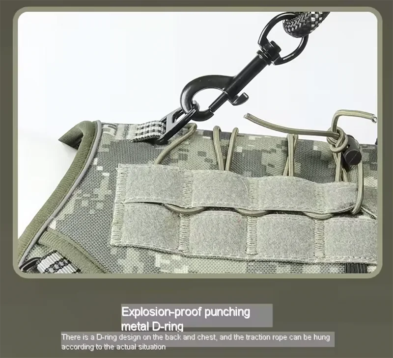 Reflective Dog Harness Tactical Training No Pull Medium Large Dog Vest Adjustable Safety Lead Military Running Pet Harnesses