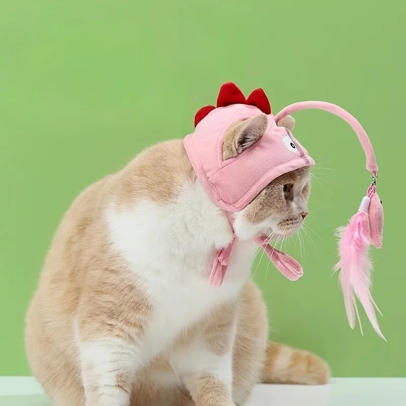 Interactive Cat Toys Cute Cat Hat with Toys