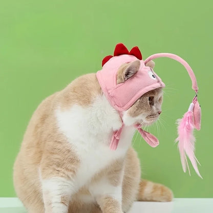 Interactive Cat Toys Cute Cat Hat with Toys