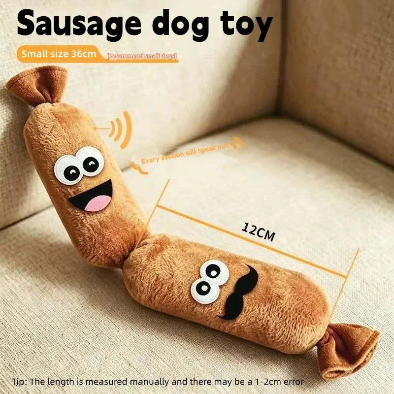 Simulated Sausage Dog Chew Toy Soft Plush BB Squeaker Press-to-Squeak Durable Chew Resistant dog Entertainment Boredom toy