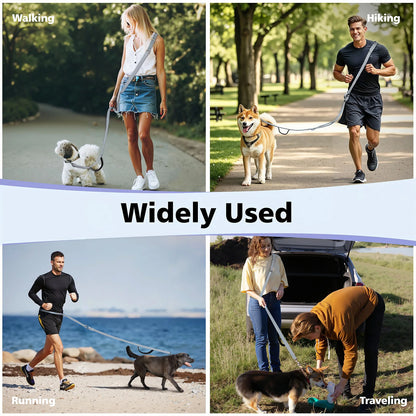 Tivray Hands Free Dog Leash with Sponge Handle 8.5ft Versatile Crossbody Waist Leash with 3 Rings for Puppy Leash for Walking