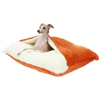 Bite-Resistant Washable Pet Bed - Winter Warm Removable Plush Cushion Large Dog Kennel Sofa Mat & Cat Sleeping Bag for Pets