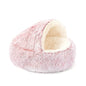 Round Plush Cat Bed Deep Sleep Bed for Cats Winter Warm Dog House Cushion Luxury Long Plush Kitten Puppy Sleeping Sofa Nest