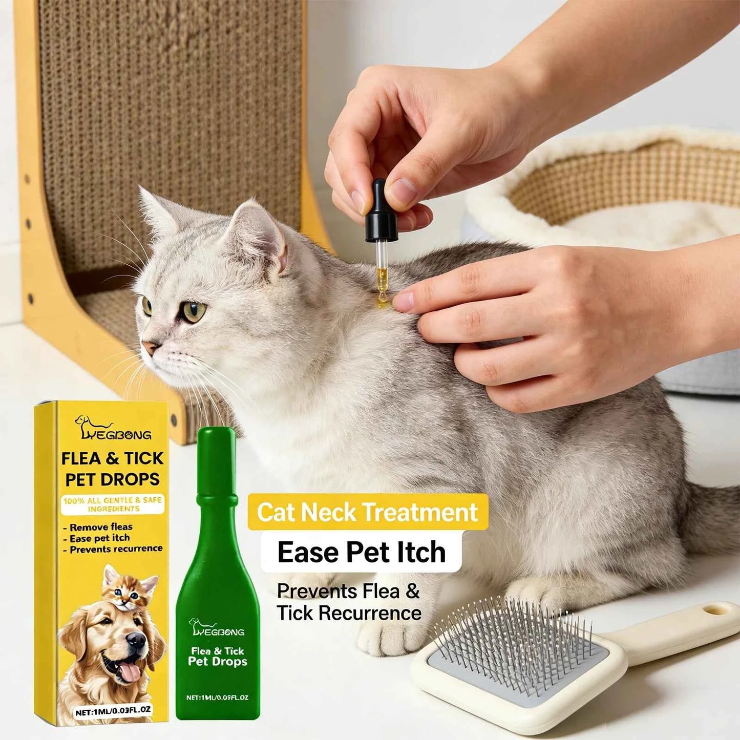 Pet Flea&tick Drops Effectively Repel Fleas Keep Skin Healthy Improve Hair Gloss Anti Skin Itching Pet External Deworming Drops