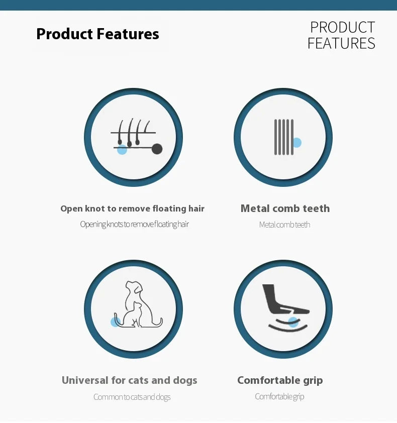 3 In 1 Pet Deshedding Brush Dog Hair Remover Pet Fur Knot Cutter Puppy Cat Comb Brushes Dogs Grooming Shedding Supplies