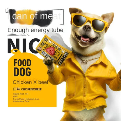 Pet Dog Canned Dog Wet Food Dog Snacks Dog Food Supplement Nutrition Fattening Brightening Hydration Beef Sealed Meat Snack Bag