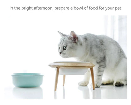 Cat Supplies Food Water Bowl Pet High Foot Feeding Dish Cats Dogs Ceramics Feeder Elevated Cat Ceramic Bowls Height Adjustable