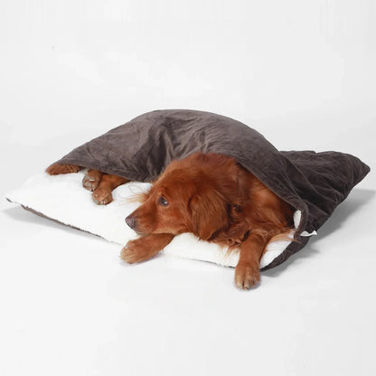Bite-Resistant Washable Pet Bed - Winter Warm Removable Plush Cushion Large Dog Kennel Sofa Mat & Cat Sleeping Bag for Pets