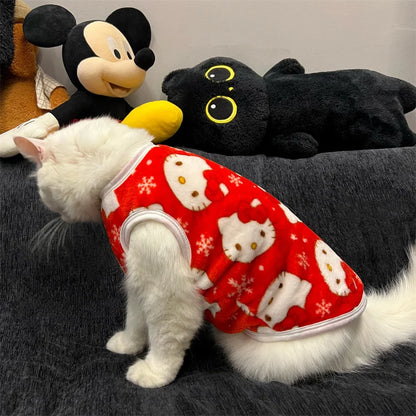 Winter Warm Pet Clothes For Cats Pullover Kawaii Hello Kitty Cat Sweater Costume  Mascotas Clothing Gatos Products For Animals