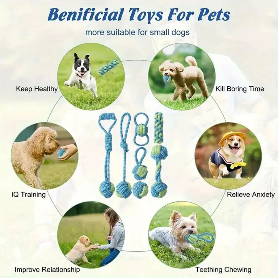 [1/7 Pack] Dog Tug Rope Toys, Strong Durable Chew Toys for Aggressive Chewers, Interactive Fetch Toys for All Size Dogs
