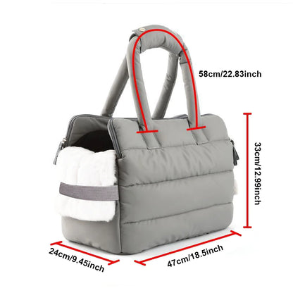 Original Pet Handle Bag For Puppy And Cat Winter Pet Carrier Bag Windproof Warm Portable Pet Travel Bag With Warm Mat