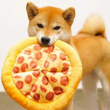 Plush Dog Toy Doughnut Pizza Shape Pet Squeaky Toys for Small Large Dogs Cleaning Teeth Puppy Chew Sound Toy Pet Supplies