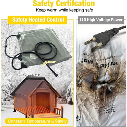 Large Outdoor Heated Dog House for Small, Medium, and Large Dogs with Insulated Metal Frame Kennel