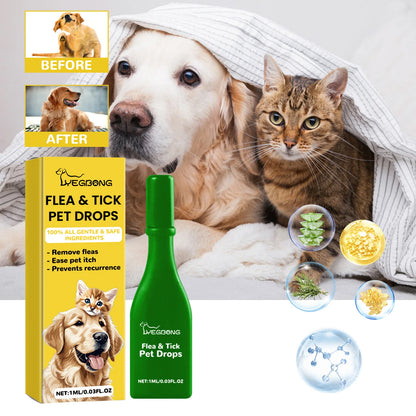 Pet Flea&tick Drops Effectively Repel Fleas Keep Skin Healthy Improve Hair Gloss Anti Skin Itching Pet External Deworming Drops
